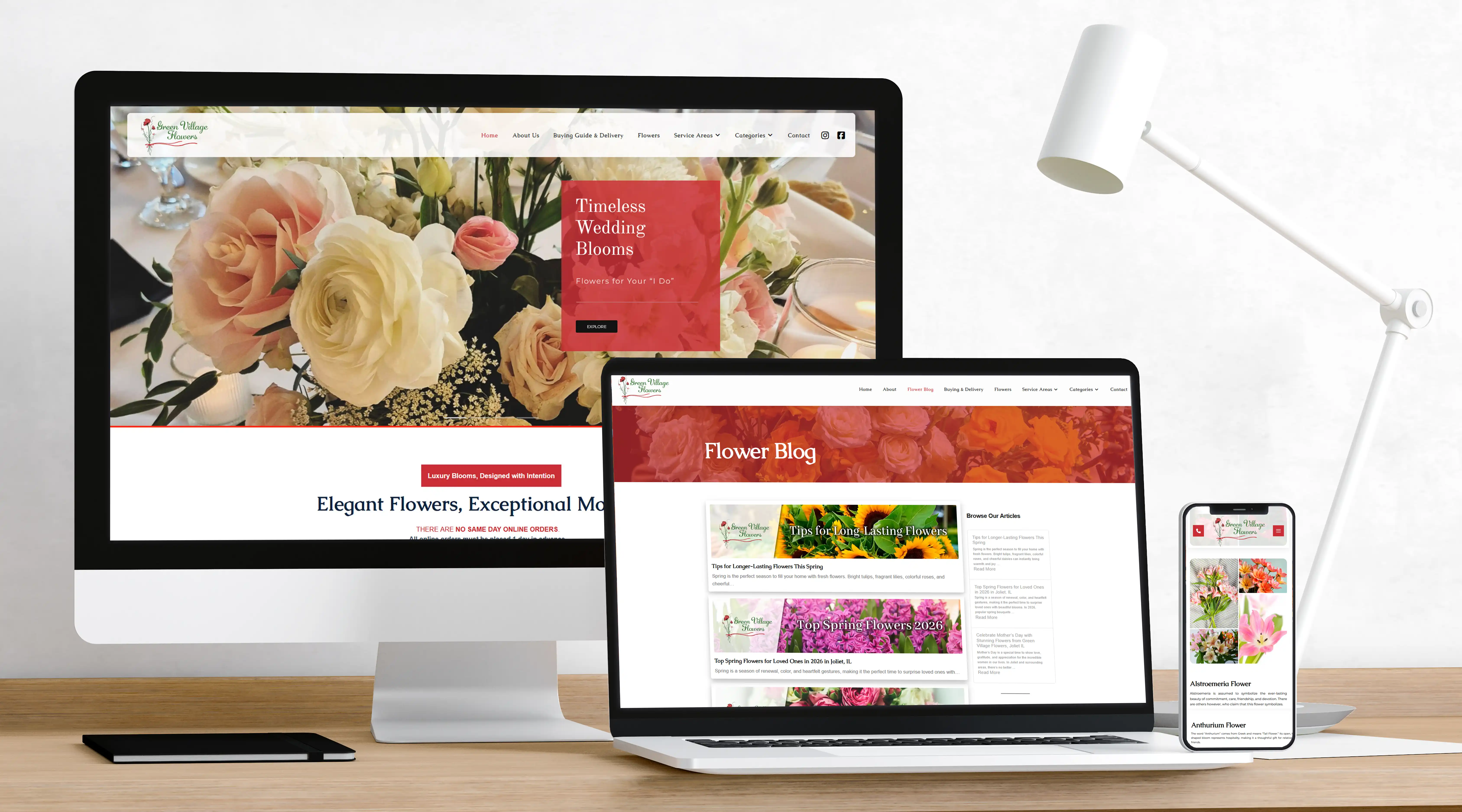 web design gallery - green village flowers