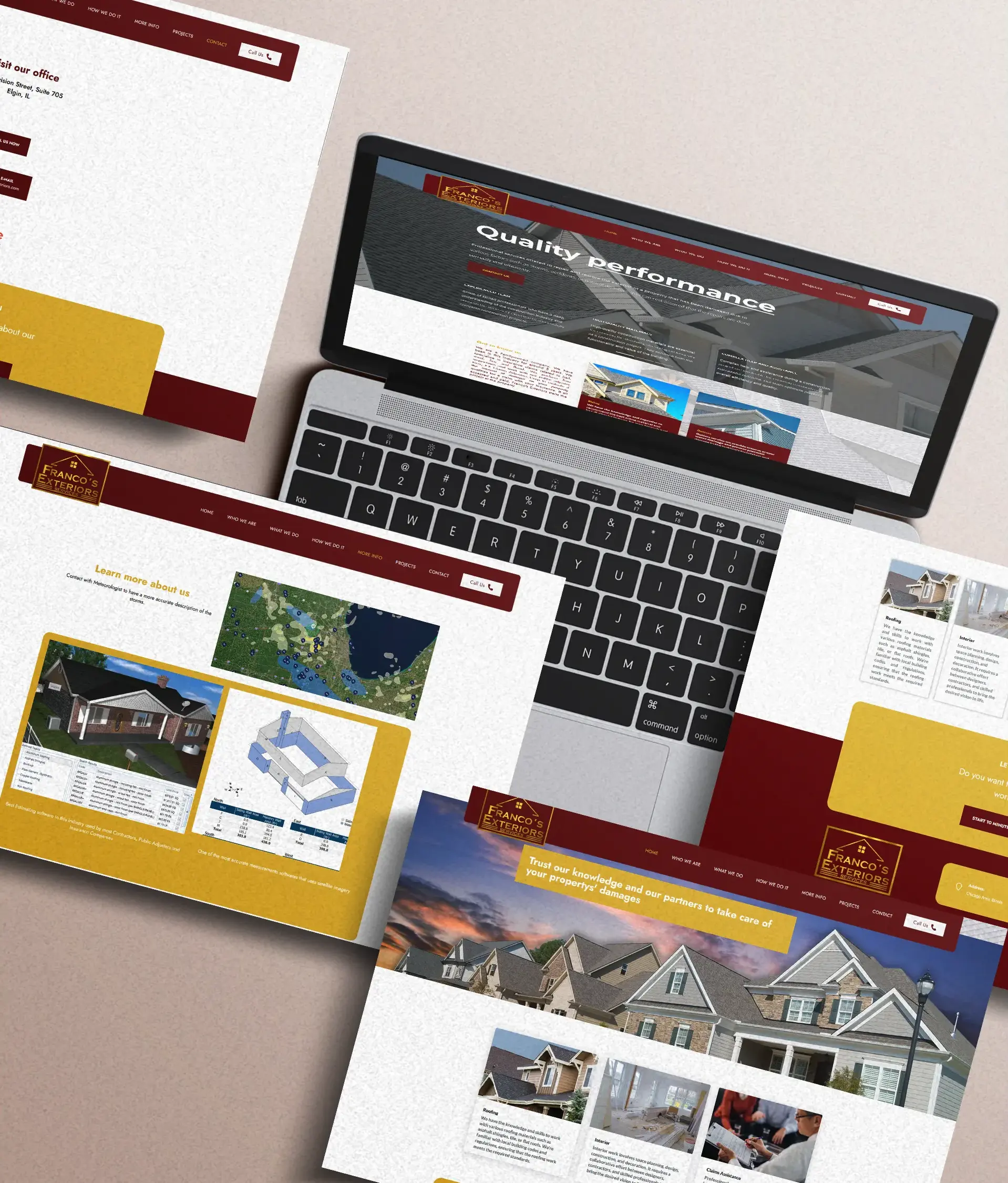 Franco's Exteriors Website mockup