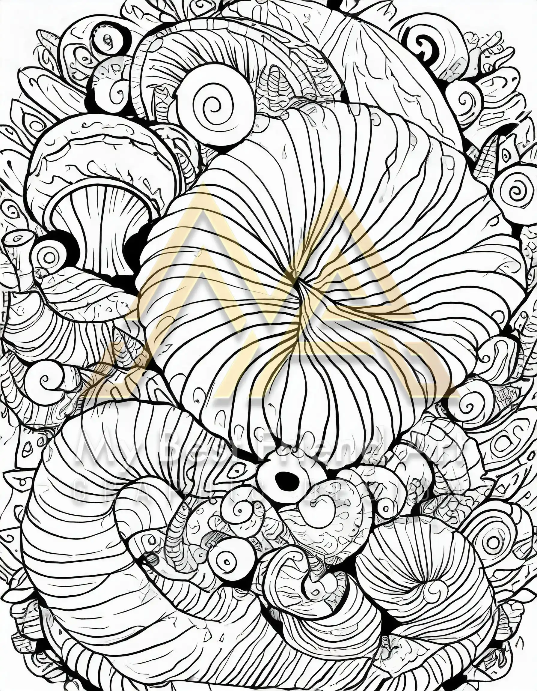 50 Abstract Sea Pattern Coloring Pages, printable mindset resources, relaxation | Digital Download for relaxation - Image 4