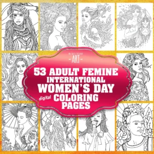 woman's day digital coloring