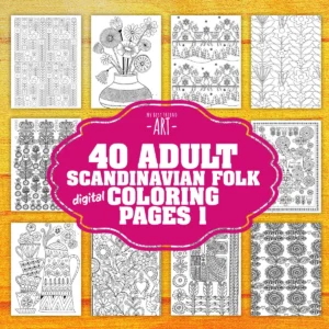 scandinavian folk digital coloring