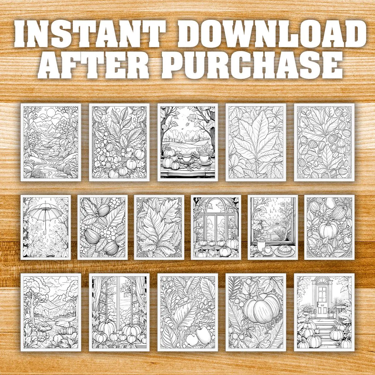 41 Autumn Themed Printable Coloring Pages - Fall Leaves, Pumpkins & Sunflowers | Digital Download for Relaxation - Image 6