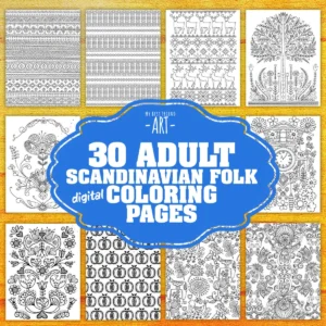 scandinavian folk digital coloring