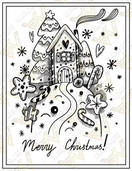 40 Relaxing Gingerbread Houses Coloring Pages, Christmas, Winter & Mindset Designs | Digital Download for Relaxation - Image 3