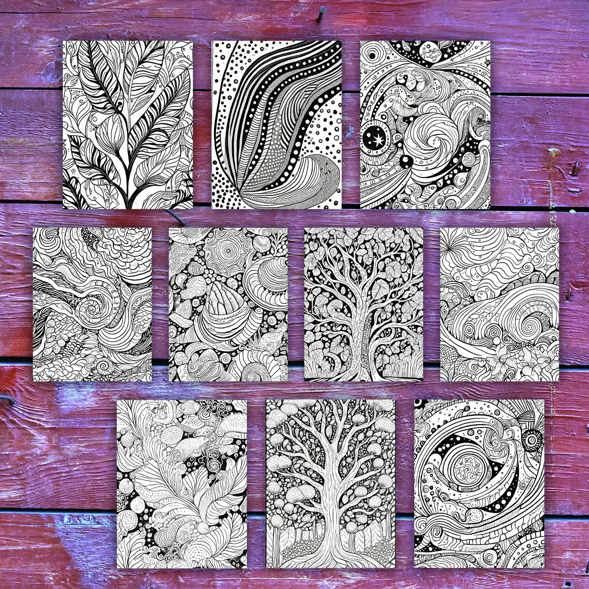 45 Abstract Imagination Design Coloring Pages, printable mindset coloring, fantasy, imagery, abstract | Digital Download for Relaxation - Image 2