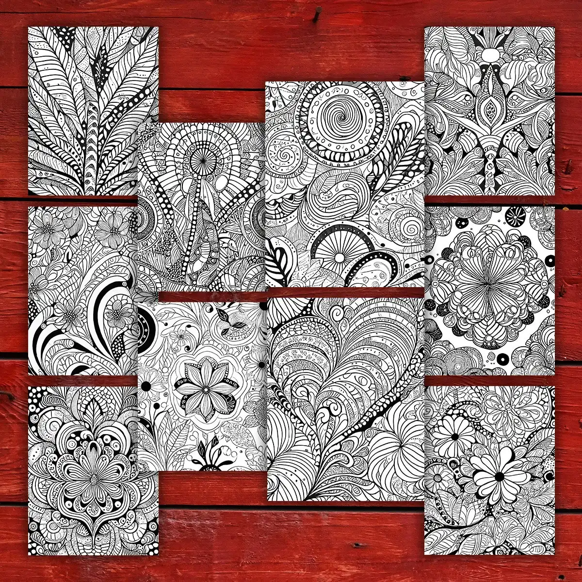 45 Abstract Imagination Design Coloring Pages, printable mindset coloring, fantasy, imagery, abstract | Digital Download for Relaxation - Image 4