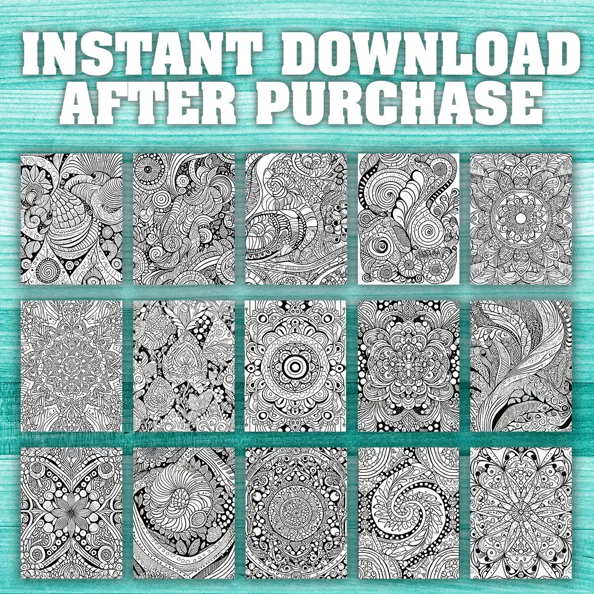 45 Abstract Imagination Design Coloring Pages, printable mindset coloring, fantasy, imagery, abstract | Digital Download for Relaxation - Image 3