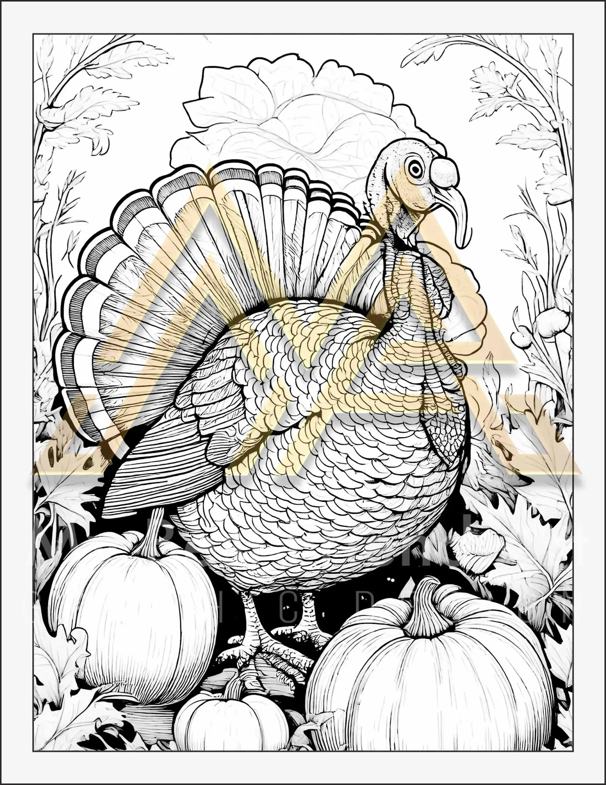 40 Beautiful Thanksgiving Coloring Pages - Fall Harvest, Pumpkin, Turkey, Mindset Designs | Digital Download for Relaxation - Image 6