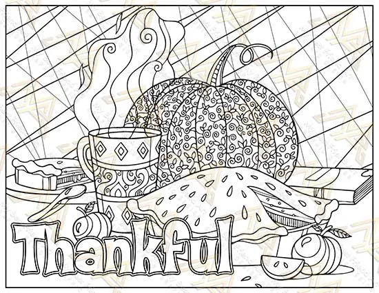 40 Relaxing Thanksgiving Printable Coloring Pages, Pumpkin, Turkey & Mindset Designs | Digital Download for Relaxation - Image 4