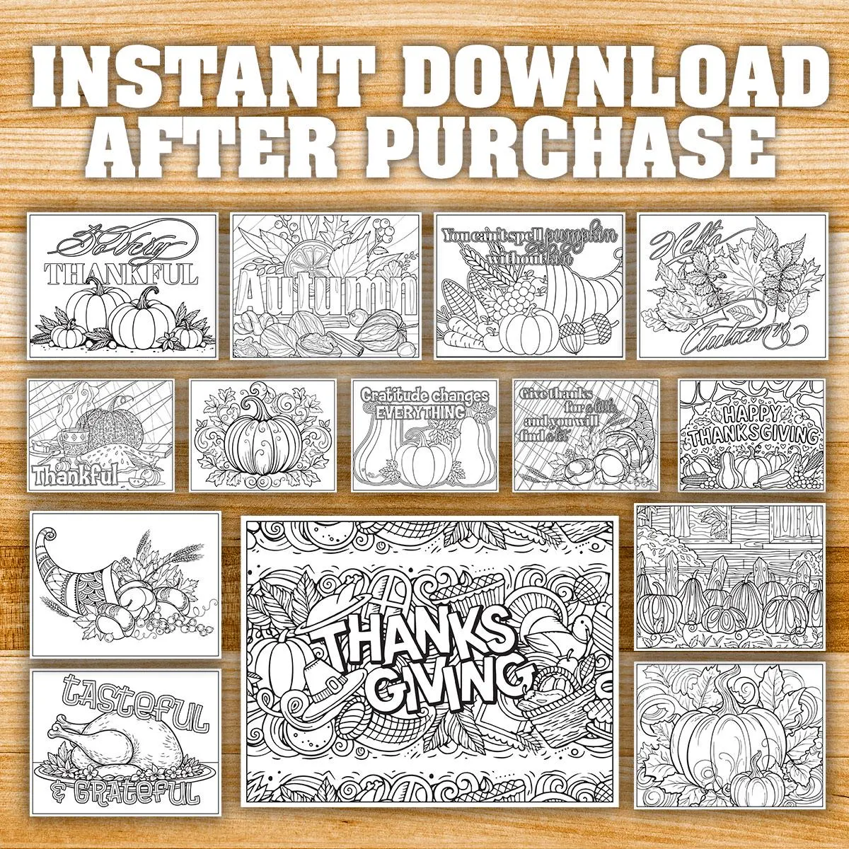 40 Relaxing Thanksgiving Printable Coloring Pages, Pumpkin, Turkey & Mindset Designs | Digital Download for Relaxation - Image 6