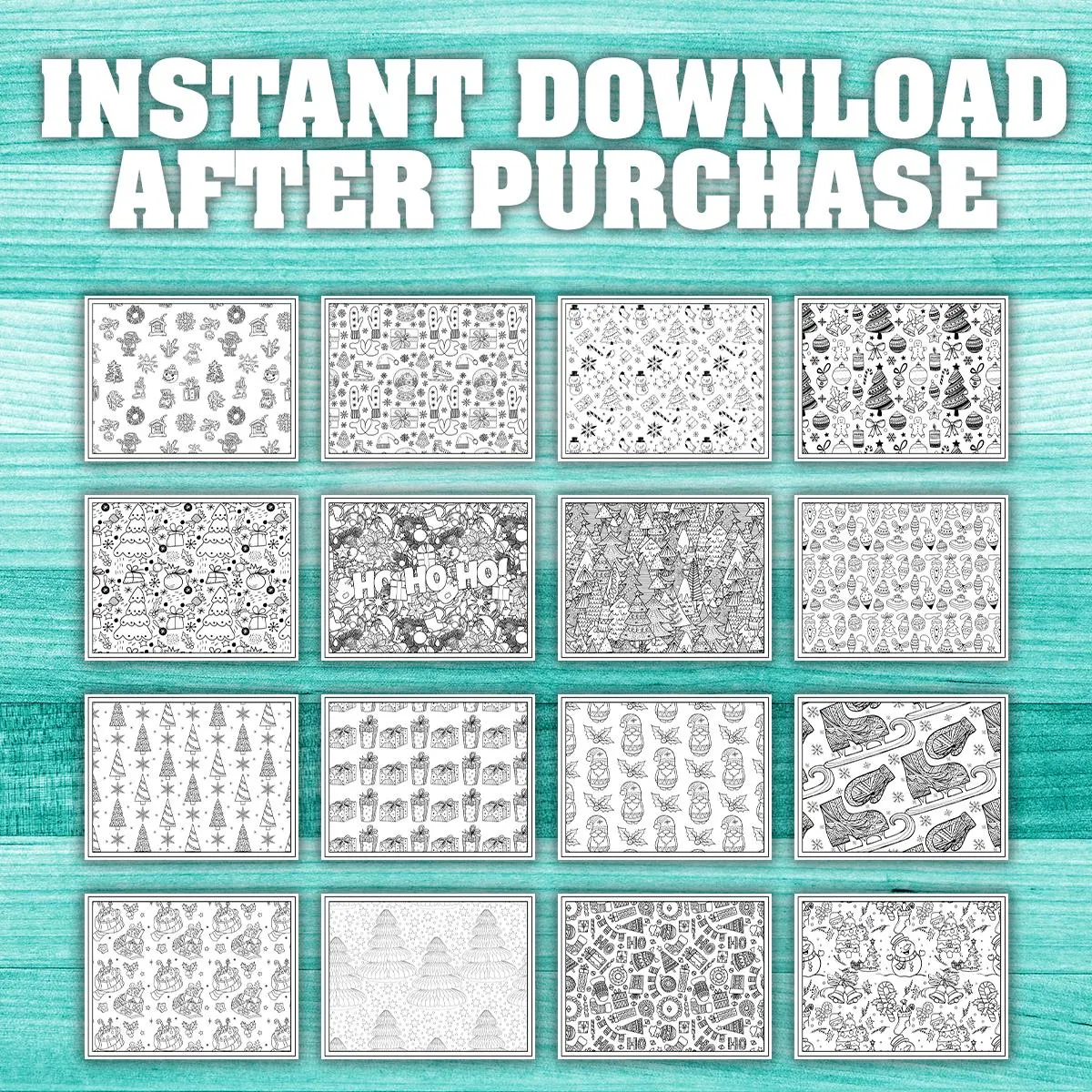 40 Magical Christmas Patterns Coloring Pages, Christmas, Winter & Mindset Designs | Digital Download for Relaxation - Image 6