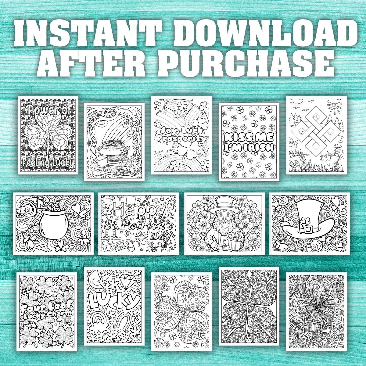 40 Printable St. Patrick’s Day Coloring Pages – Leprechaun & Shamrock Designs for All Ages | Digital Download for Relaxation - Image 7