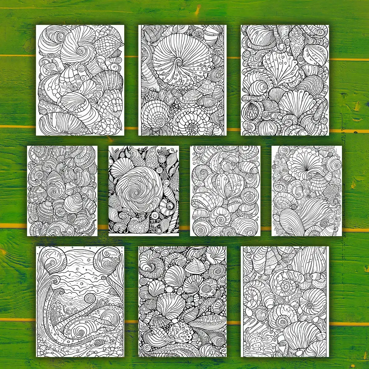 50 Abstract Sea Pattern Coloring Pages, printable mindset resources, relaxation | Digital Download for relaxation - Image 6