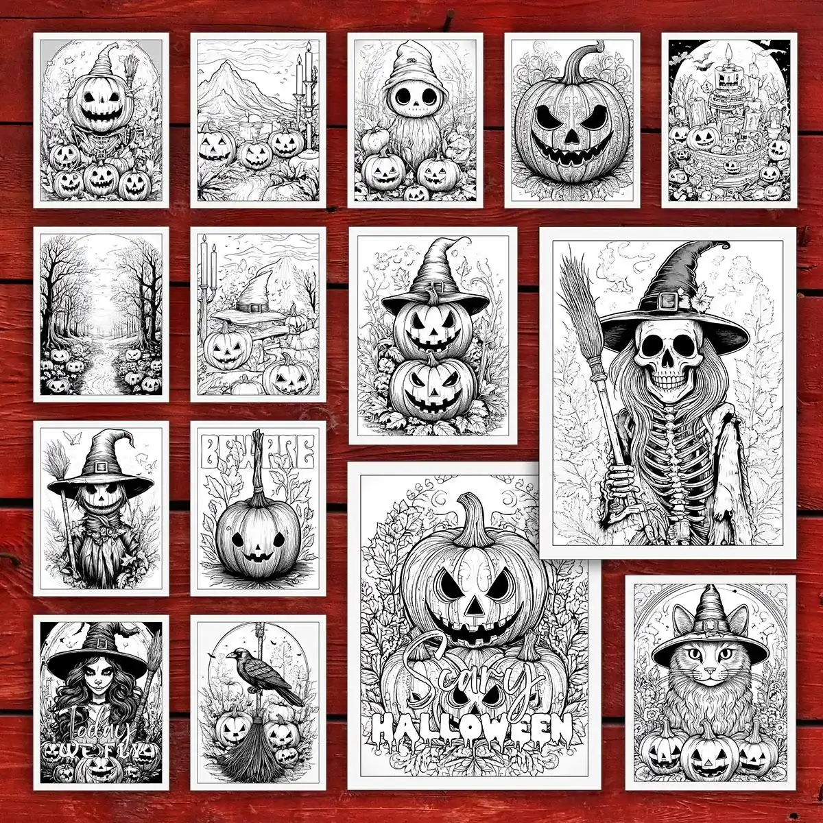 40 Spooky Halloween Coloring Pages, printable mindset coloring, pumpkin, spooky, ghost | Digital Download for Relaxation - Image 5