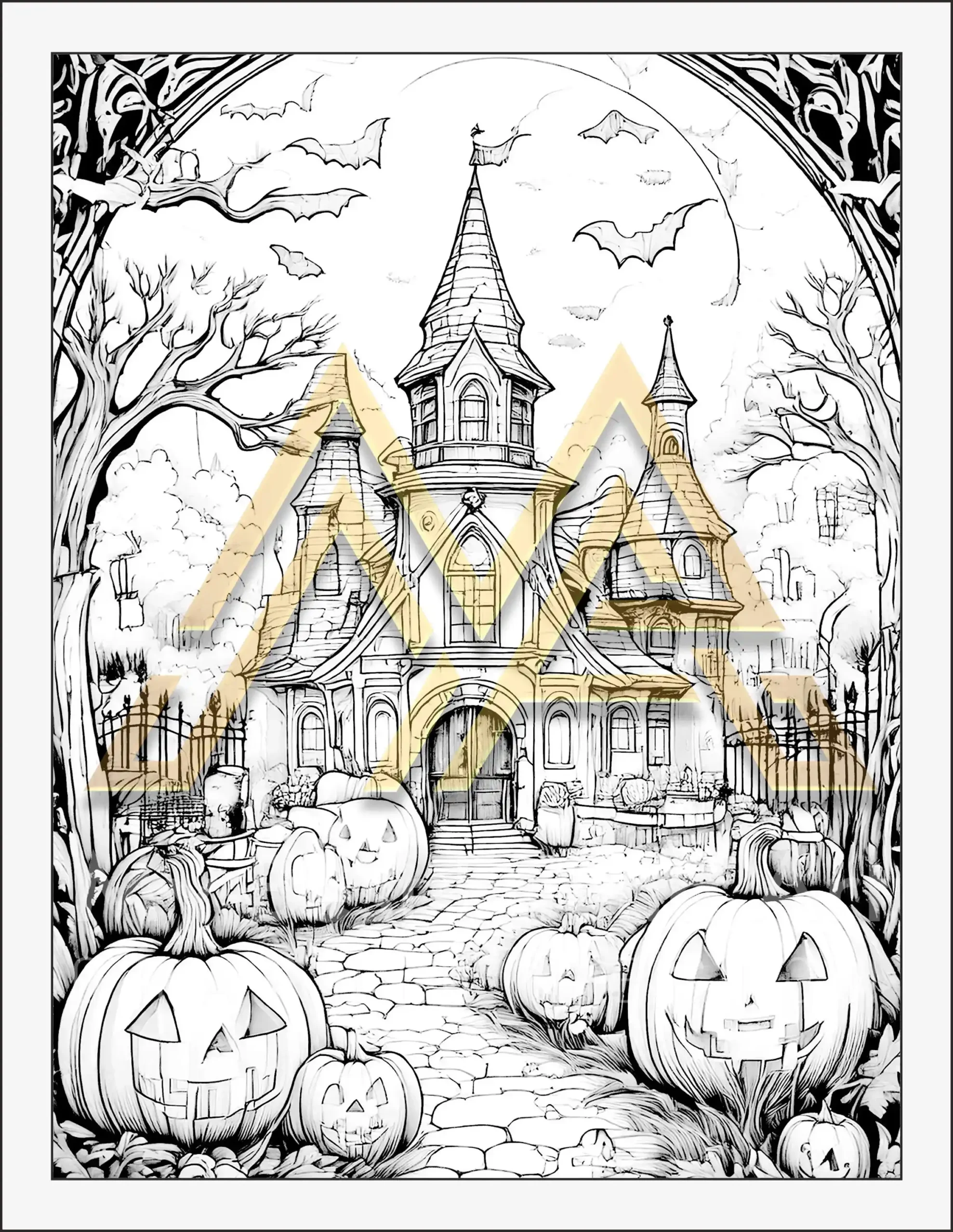 40 Spooky Halloween Coloring Pages, printable mindset coloring, pumpkin, spooky, ghost | Digital Download for Relaxation - Image 3