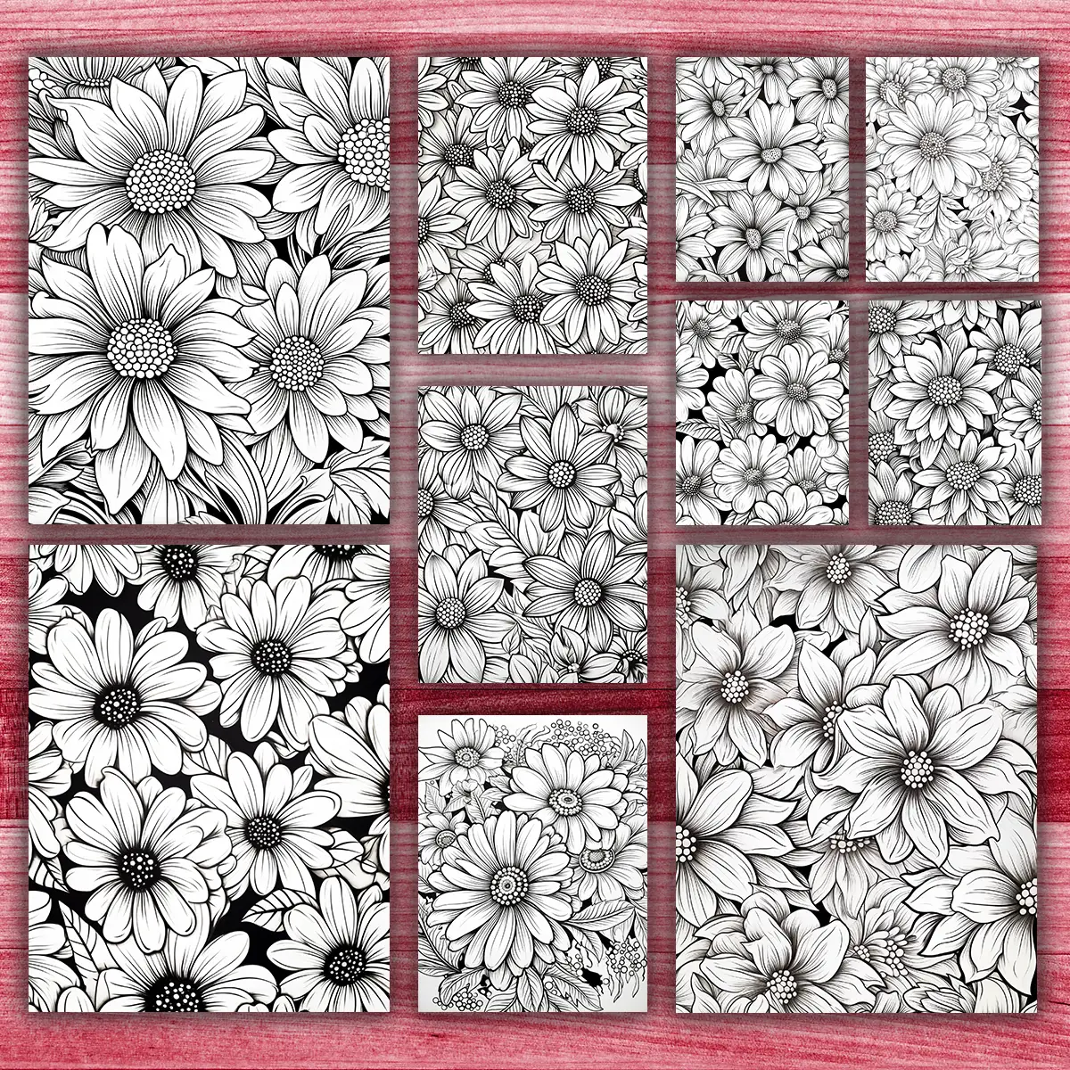 50 Blooming Flowers Coloring Pages, printable mindset coloring, relaxation, nature | Digital Download for Relaxation - Image 2