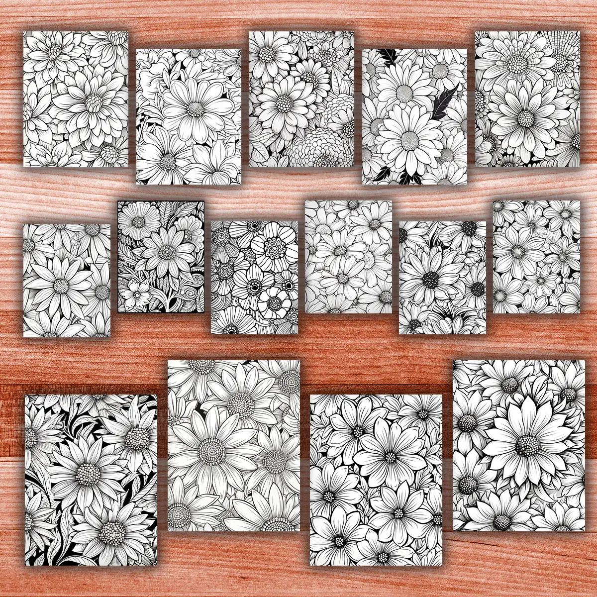 50 Blooming Flowers Coloring Pages 2, printable mindset coloring, relaxation, nature | Digital Download for Relaxation - Image 5
