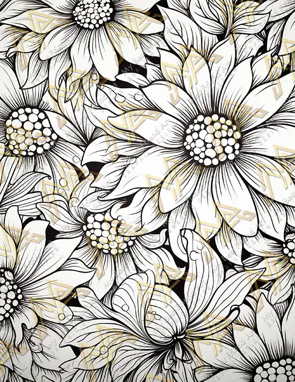 50 Blooming Flowers Coloring Pages 2, printable mindset coloring, relaxation, nature | Digital Download for Relaxation - Image 2