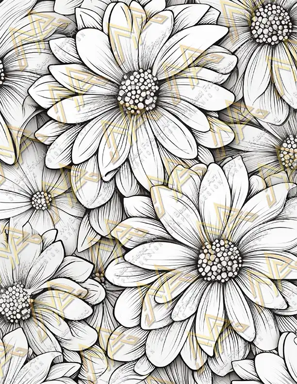 50 Blooming Flowers Coloring Pages, printable mindset coloring, relaxation, nature | Digital Download for Relaxation - Image 7