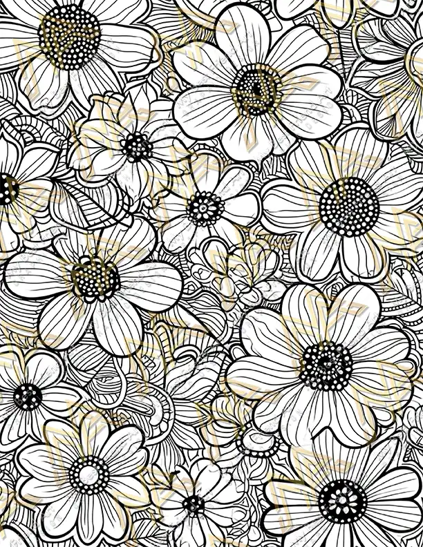 50 Blooming Flowers Coloring Pages, printable mindset coloring, relaxation, nature | Digital Download for Relaxation - Image 5