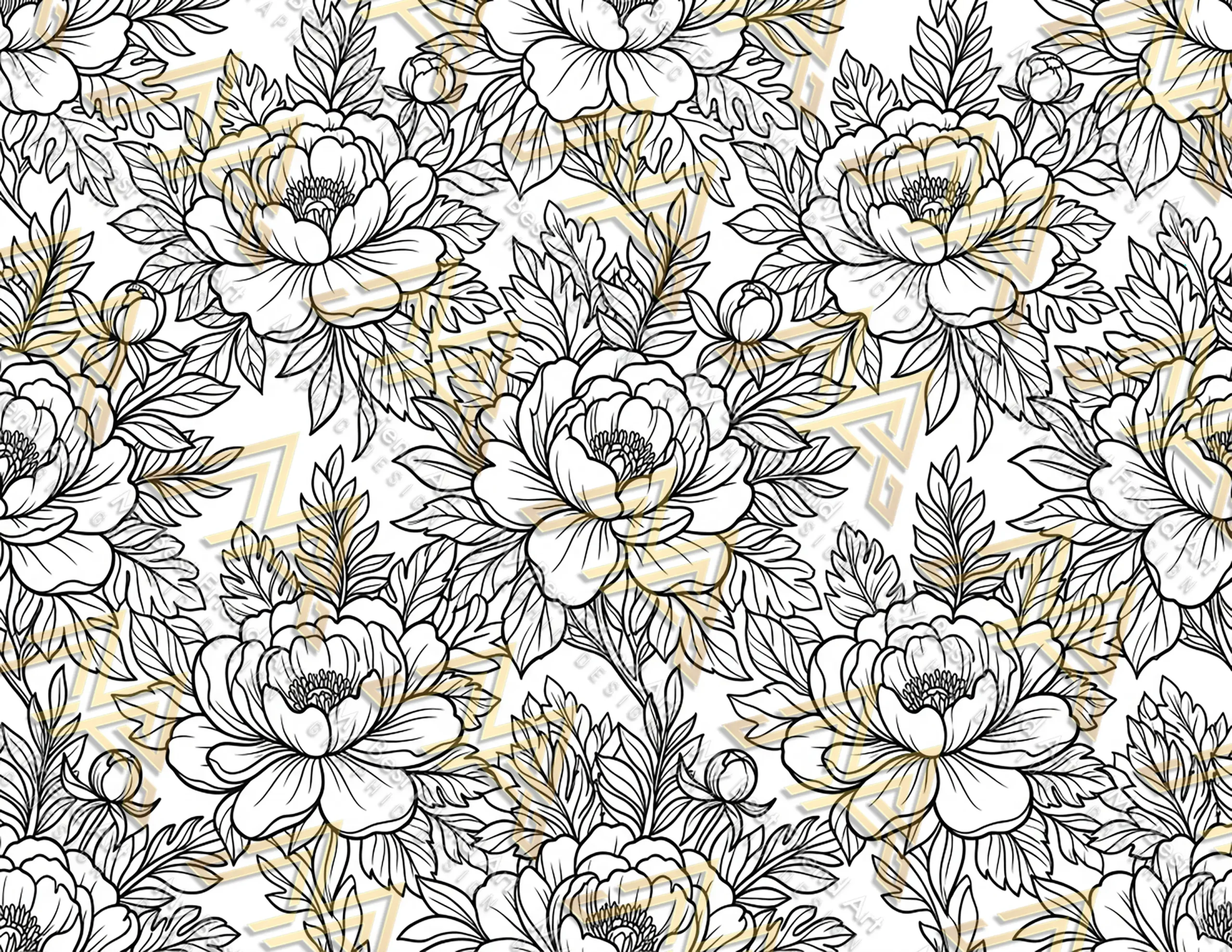 50 Flower Patterns Coloring Pages, printable mindset coloring, relaxation, nature | Digital Download for Relaxation - Image 5